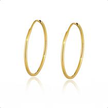 Brincos Ouro 18k Argola e Zircônia 5mm