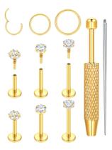 Brincos Oveta 18G Flat Back Studs para piercing na cartilagem Tragus Brincos Oveta 18G Flat Back Studs para piercing na cartilagem Tragus