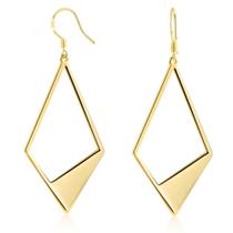 Brincos pendentes ALEXCRAFT Rhombus banhado a ouro para mulheres Brincos pendentes ALEXCRAFT Rhombus banhado a ouro para mulheres