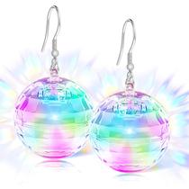 Brincos pendentes Bnsikun Disco Ball Light Up 16 modos de luz