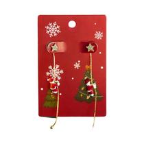 Brincos Pendentes Com Papai Noel Engatinhando, Chapéu De Natal, Luvas, Doce, Floco De Neve, Estrela Brincos Pendentes Com Papai Noel Engatinhando, Chapéu De Natal, Luvas, Doce, Floco De Neve, Estrela