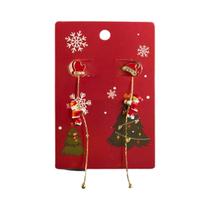 Brincos Pendentes Com Papai Noel Engatinhando, Chapéu De Natal, Luvas, Doce, Floco De Neve, Estrela