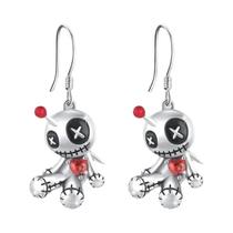 Brincos Pendentes De Boneca Voodoo Coração Vermelho Punk Desenho Animado Presente De Halloween
