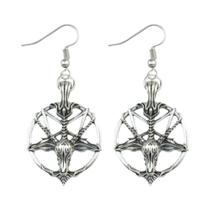 Brincos Pendentes De Cabeça De Cabra Com Caveira Gótica Retrô Para Mulheres, Joias Glamourosas De Brincos Pendentes De Cabeça De Cabra Com Caveira Gótica Retrô Para Mulheres, Joias Glamourosas De