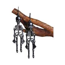 Brincos Pendentes De Caveira Gótica Femininos Para Halloween, Joias De Metal Retrô Punk Com Garras