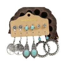 Brincos Pendentes De Cobra Turquesa Para Mulheres, Joias Étnicas Vintage Boho Com Pedra Azul,