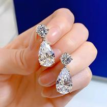 Brincos Pendentes de Gota d'Água com Zircônia - Joia Luxuosa para Casamento