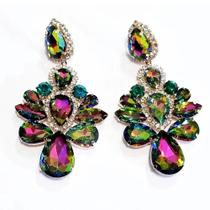 Brincos Pendentes de Gota de Água em Cristal Roxo - Joia com Strass