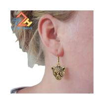 Brincos Pendentes De Leopardo Dourado Antigo, Joias De Moda Estereoscópicas Europeias