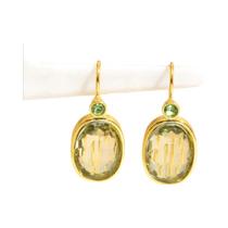 Brincos Pendentes De Pedra Verde Oval Dourada Para Mulheres, Joias Criativas Personalizadas Para