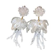 Brincos Pendentes De Pérola Imitada Branca Para Mulheres, Elegantes E Românticos, Com Pingente De