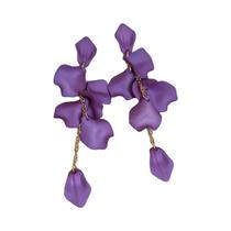 Brincos Pendentes De Pétalas De Rosa Boêmios Vermelhos, Amarelos E Azuis Com Franjas Longas Para