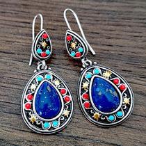 Brincos Pendentes de Prata com Gota de Água e Pedra Natural - Ideais para Noivado e Casamento