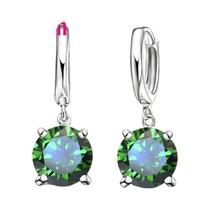 Brincos Pendentes De Prata Esterlina 925 Para Mulheres E Meninas, Com Cristais CZ, Grandes E