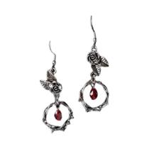 Brincos Pendentes De Rosa Preta Gótica Vampira Para Mulheres, Acessórios Criativos De Joias Para