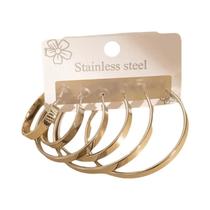 Brincos Pendentes Em Aço Inoxidável 316L Com Formato Circular De Coração, Estrela E Flor Para