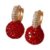 Brincos Pendentes Em Forma De U Com Zircônia Cúbica Vermelha Para Mulheres, Joias De Festa Em Cor