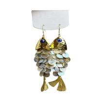 Brincos Pendentes Femininos Retrô Exagerados Com Pingente De Peixe Redondo Escamoso E Borla, Brincos Pendentes Femininos Retrô Exagerados Com Pingente De Peixe Redondo Escamoso E Borla,