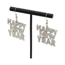 Brincos Pendentes Minimalistas De Metal Com Zircônia Cúbica Para O Ano Novo, Joias De Moda