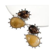 Brincos Pendentes Vintage De Resina Com Pedras Preciosas, Pingente Geométrico, Moda Para Festas E