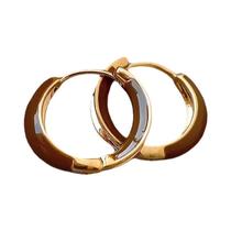 Brincos Pendurados de Metal com Disco Oco - Estilo Retrô Dourado - Joias de Moda