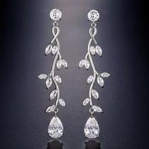 Brincos Pendurados Longos com Zircônia Cúbica - Joia para Casamento e Moda