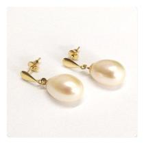 Brincos Perola Ouro 18k 750 Feminino Biwa 7mm Brincos Perola Ouro 18k 750 Feminino Biwa 7mm
