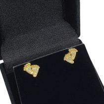 Brincos Pezinhos Cruzados Com Cravejado De Zirconias Banho Ouro 4082