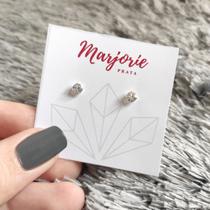 Brincos Ponto de Luz de Zircônia Redondo Prata 925