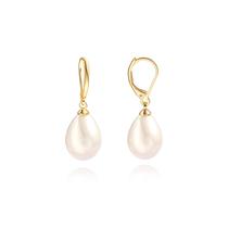 Brincos POTESSA escolhidos a dedo White Shell Pearl banhados a ouro 18k