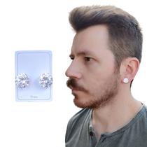 Brincos Prata 925 Masculino 12mm Zircônia Grande