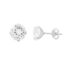 Brincos Prata Masculino Pedra Zircônias Brilhantes De 7 Mm