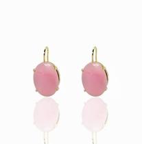 Brincos quartzo rosa