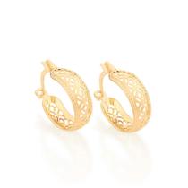 Brincos Rommanel Argola Com Circulos Vazados Banhado 523180