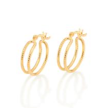 Brincos Rommanel Argola Dupla Banhado A Ouro 18k 526793