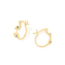 Brincos Rommanel Argola Estrelas Vazadas E Cristais 522369