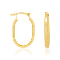 Brincos Rommanel Argola Lisa Oval Banhado Ouro 520808