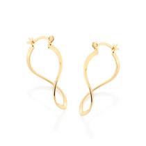 Brincos Rommanel Argola Navete Ondulada Banhado Ouro 523849 Brincos Rommanel Argola Navete Ondulada Banhado Ouro 523849