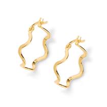Brincos Rommanel Argola Ondulada Banhada A Ouro 18k 522568