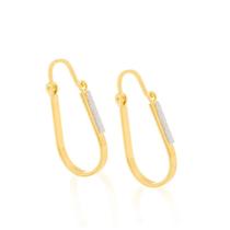 Brincos Rommanel Argola Oval Detalhes Em Ródio Branco 520004