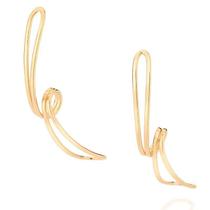 Brincos rommanel aro duplo torcido banhado a ouro 18k 526920 Brincos rommanel aro duplo torcido banhado a ouro 18k 526920