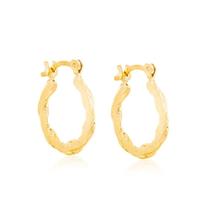 Brincos rommanel banhado ouro 18k feminino argola pequena granitada 523822