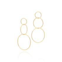 Brincos rommanel banhado ouro 18k feminino grande maxi círculos entrelaçados pendurado 526600 Brincos rommanel banhado ouro 18k feminino grande maxi círculos entrelaçados pendurado 526600