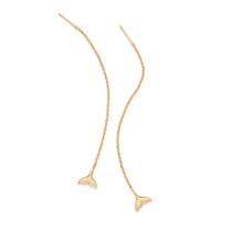 Brincos rommanel banhado ouro 18k palito cauda de baleia 527614