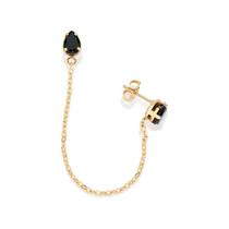 Brincos rommanel banhado ouro 18k unitario com cristais gota 527430 Brincos rommanel banhado ouro 18k unitario com cristais gota 527430