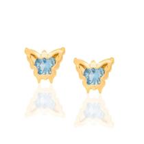 Brincos Rommanel Borboleta Cristal E Detalhes Vazados 522326 Brincos Rommanel Borboleta Cristal E Detalhes Vazados 522326