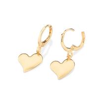 Brincos rommanel feminino banhado ouro 18k argola coração 527404