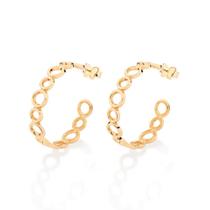 Brincos rommanel feminino banhado ouro 18k meia argola círculos 527427 Brincos rommanel feminino banhado ouro 18k meia argola círculos 527427