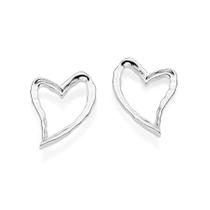 Brincos rommanel feminino prata 925 coração irregular 820268 Brincos rommanel feminino prata 925 coração irregular 820268