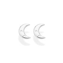 Brincos rommanel feminino prata 925 lua 820303